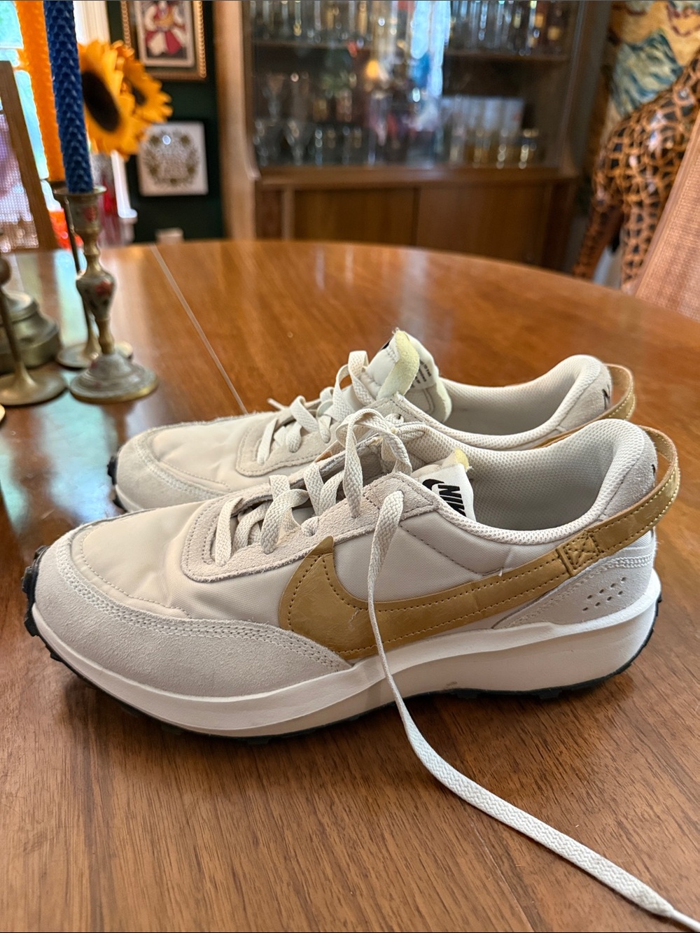 Nike Waffle Debut Beige Gold Women’s Athletic Sneakers DH9523-100 Low Top